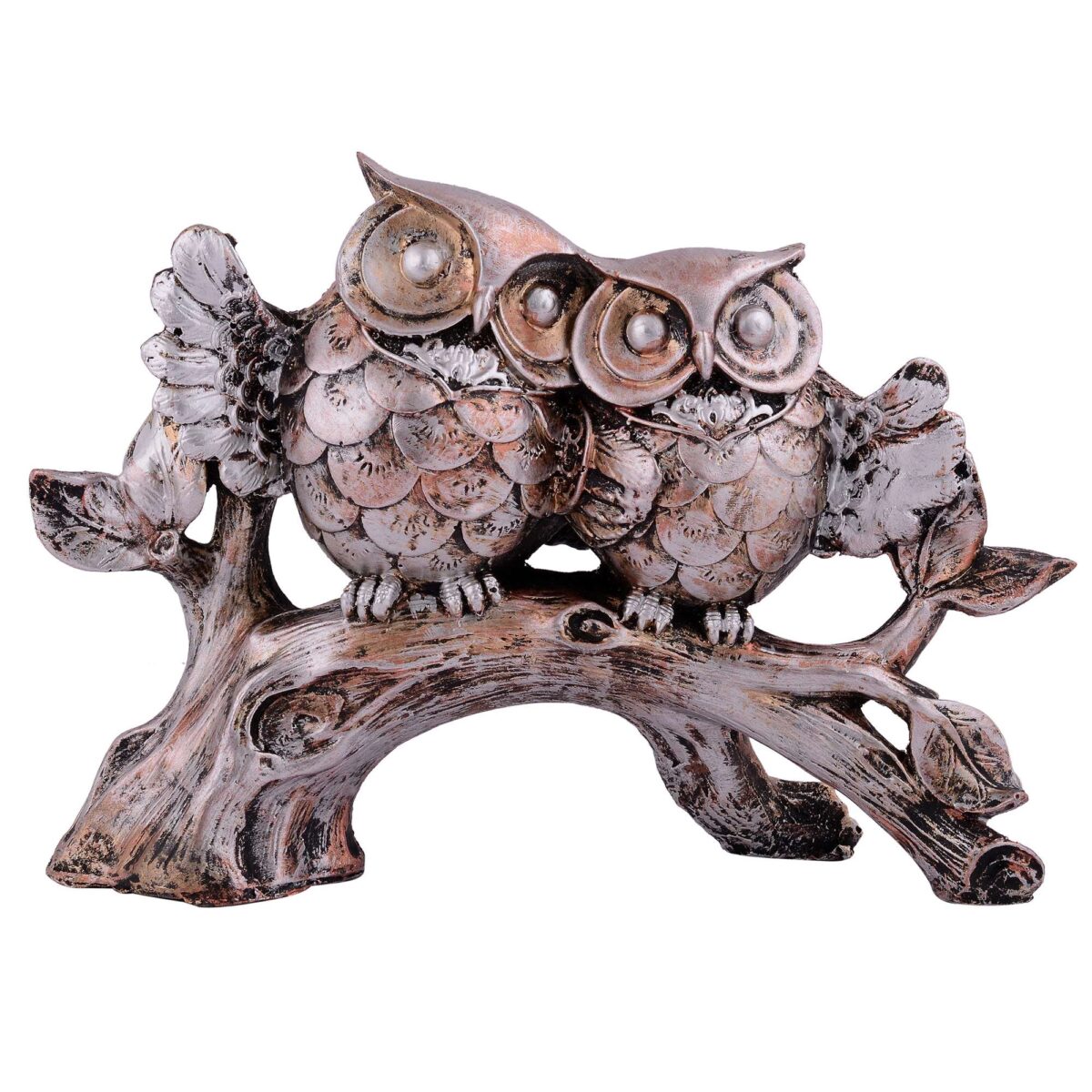 Owl Family Sitting on Tree Decorative Bird Showpieces Statue for Home Decor Living Room Bedroom Wall Shelf Table Top Garden Decoration Items -3 - Image 3