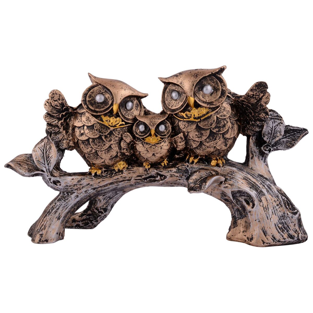 Owl Family Sitting on Tree Decorative Bird Showpieces Statue for Home Decor Living Room Bedroom Wall Shelf Table Top Garden Decoration Items -4 - Image 2