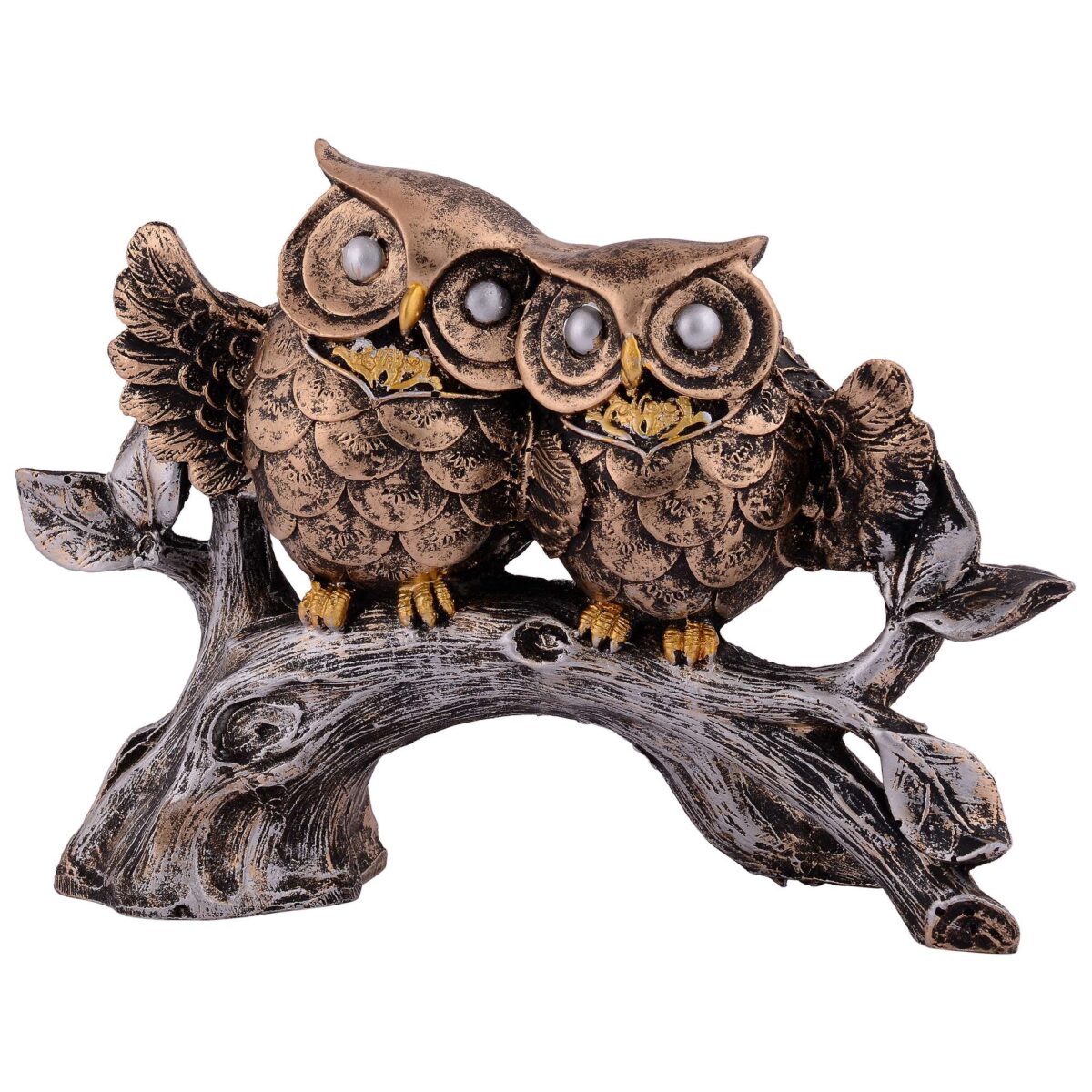 Owl Family Sitting on Tree Decorative Bird Showpieces Statue for Home Decor Living Room Bedroom Wall Shelf Table Top Garden Decoration Items -2 - Image 3