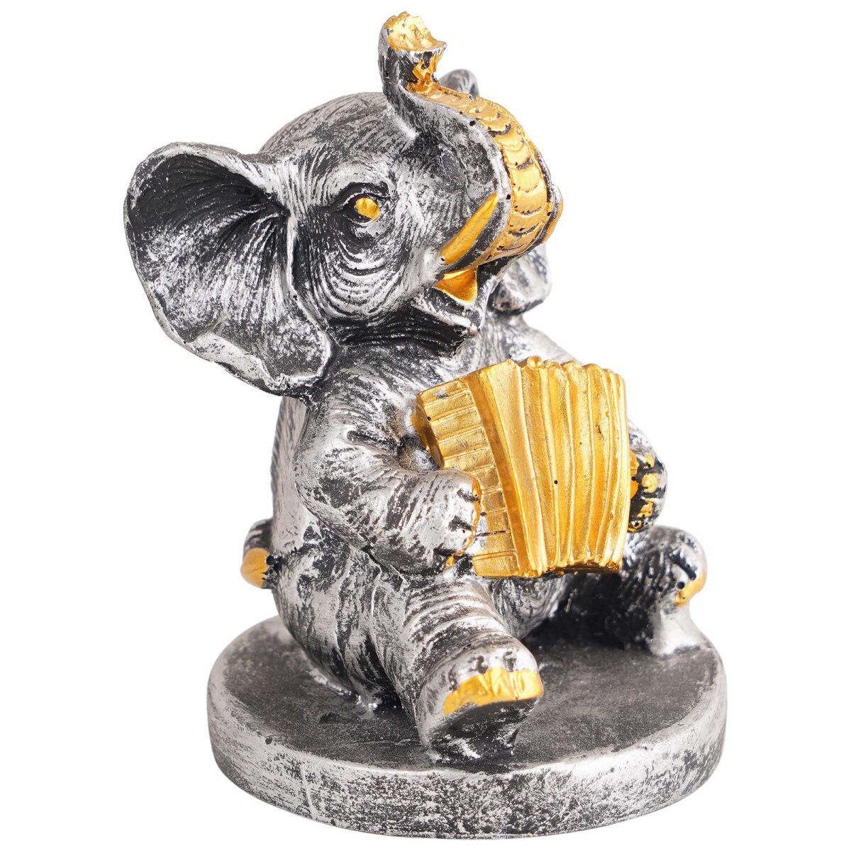 Resin Elephant Playing Musical Instrument Showpiece For Home Dcor Living Room Bedroom Table Top - Image 2