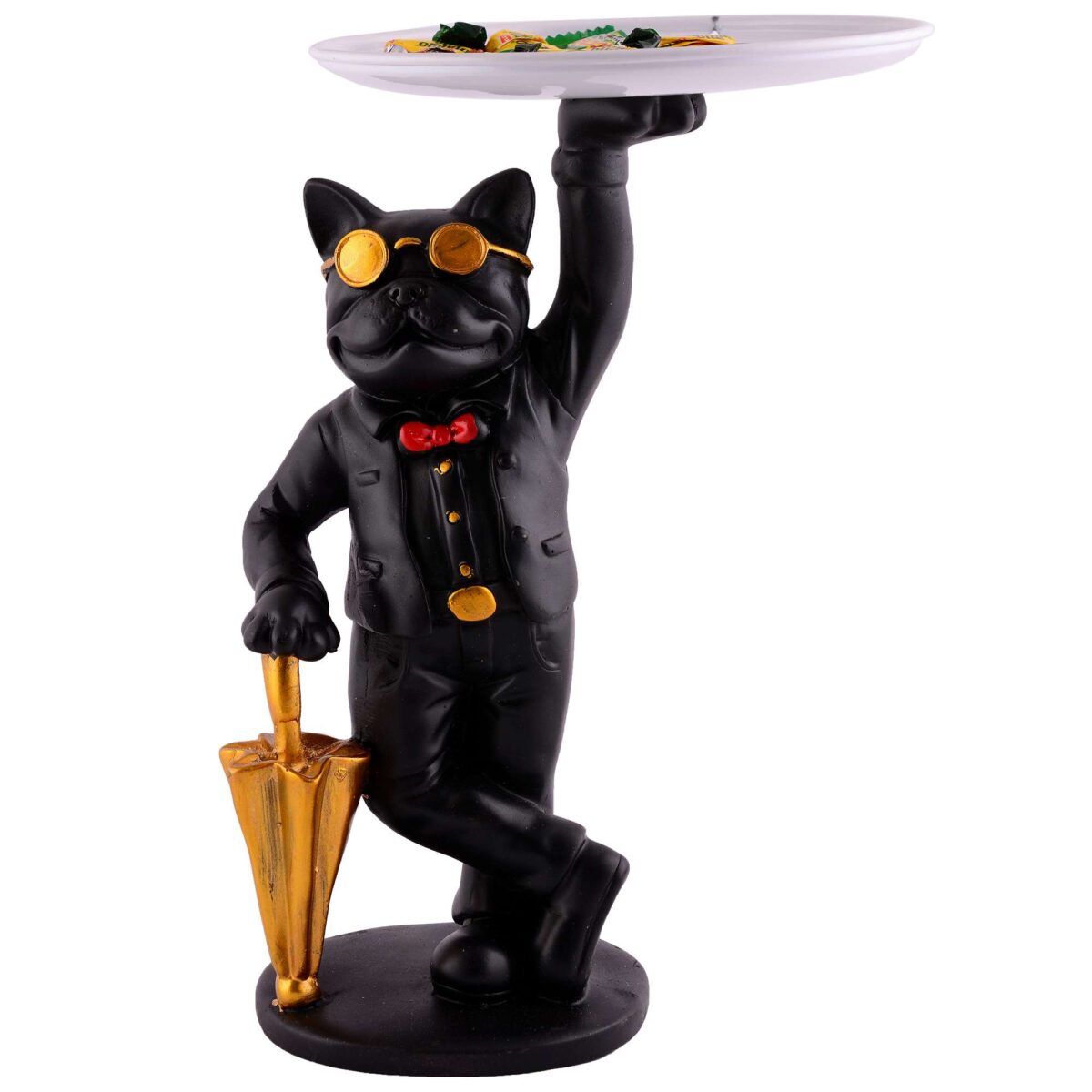 Cool Dog Showpiece with Plate for Home Dcor Item | Kitchen,Bedroom,Office,Dinning Table Decorative Item - Image 4